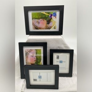 NWOT Matte Black Picture Frames with Mat, 2.5 x 3.5 & 4 x 6 (set of 4)
